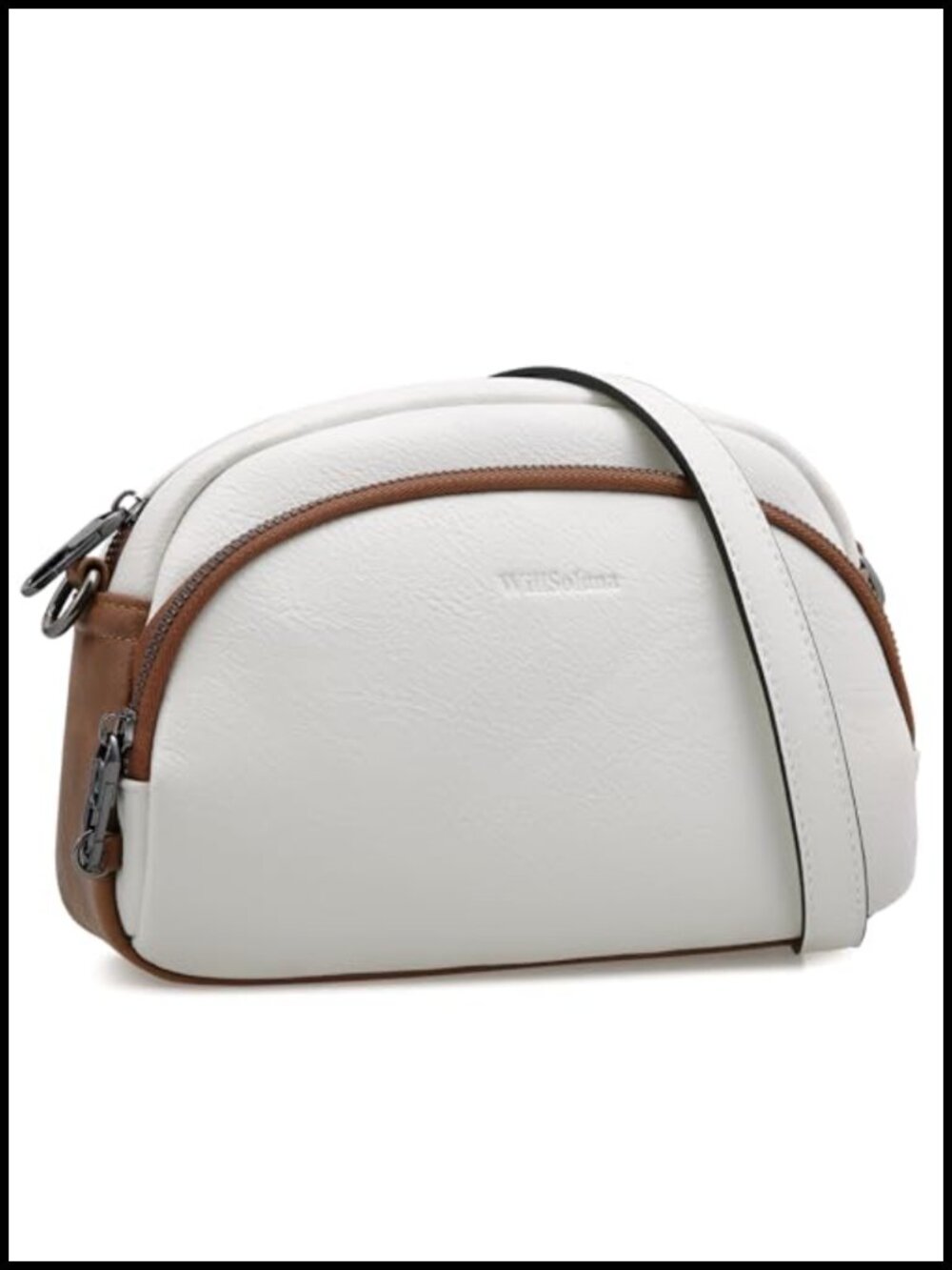 Small PU Leather Saddle Crossbody Bag Anti-Theft Multi-Pocket Purse